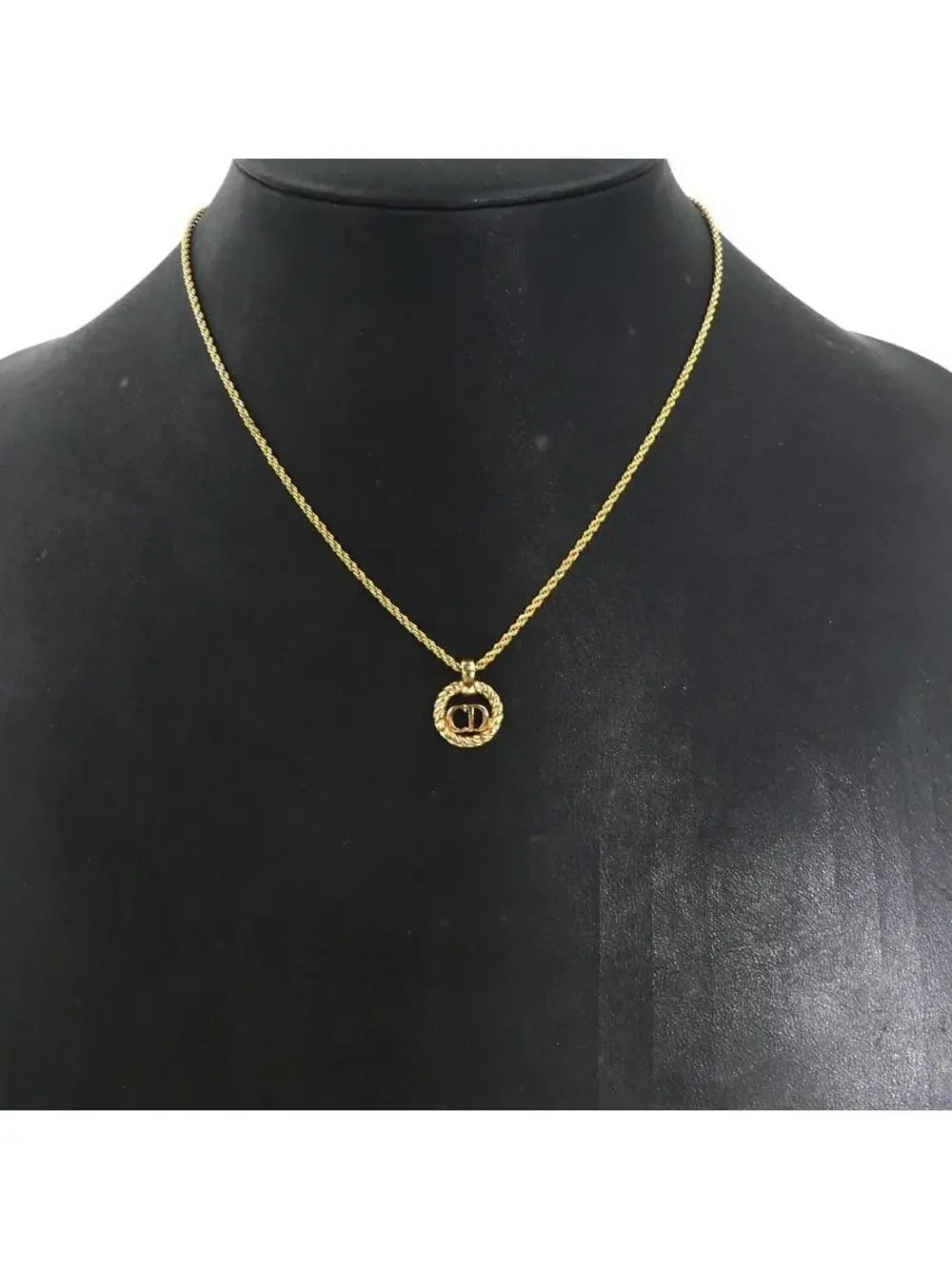 Auth Christian Dior Necklace Gold Metal #302997C11B